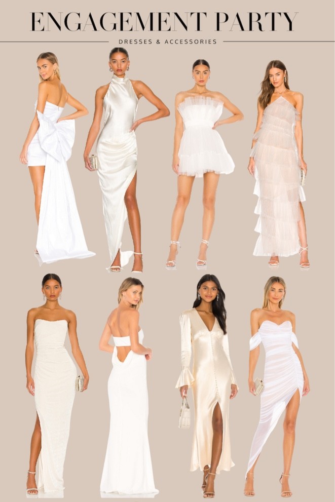 white engagement party dresses